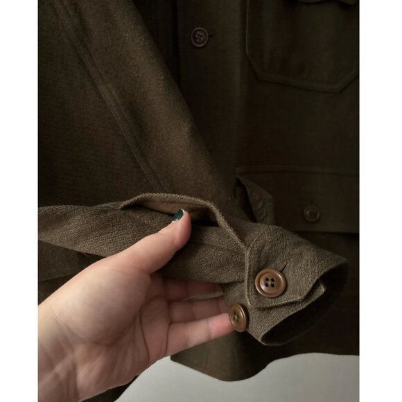 1990s Polo Ralph Lauren Wool Jacket | Vintage Green Sport Coat with Pockets - Picture 4 of 11